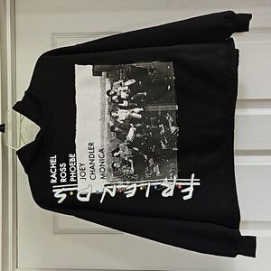 FRIENDS Cropped Hoodie Medium Black Crop Sweatshirt